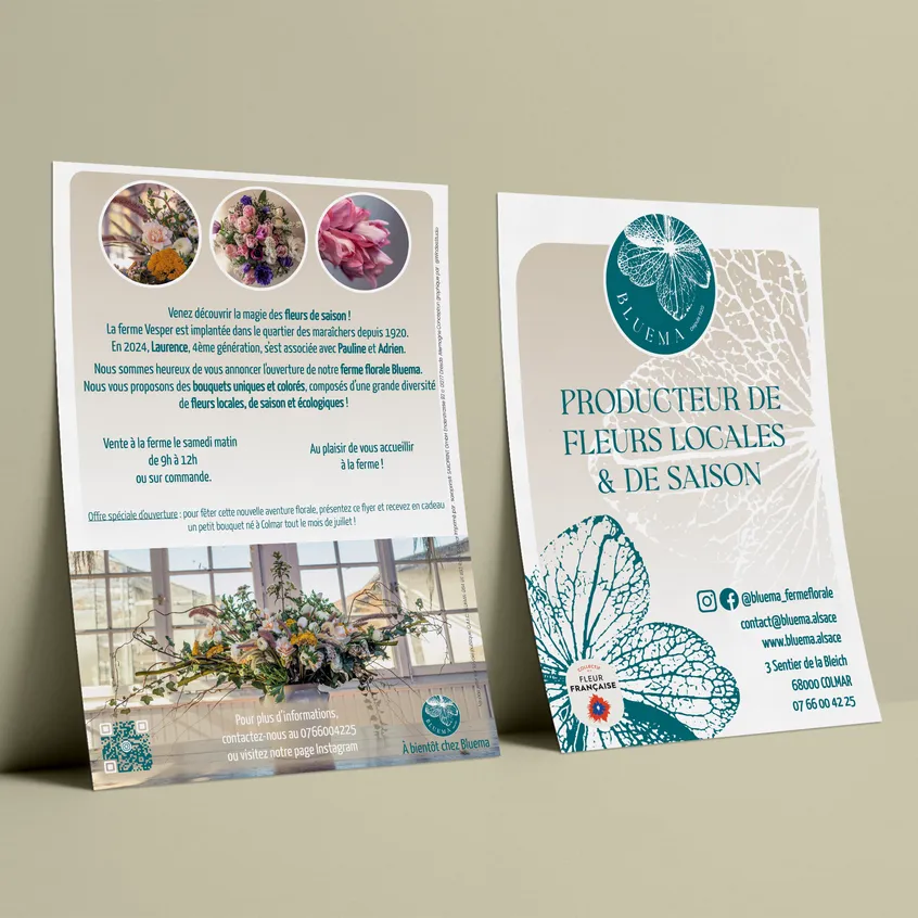 Flyer de présentation de Bluema